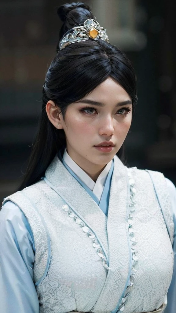 wuxia, Chinese clothes, hourglass figure, large breasts, big hips, masterpiece, best quality, ultra detailed, realistic