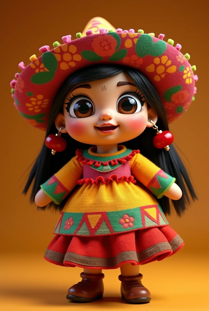 image of an animated mexican taco doll