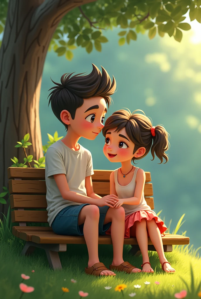 A boy with 6'1 and a girl with 5'4 sitting together