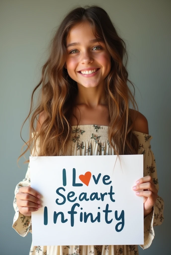 Beautiful girl with wavy long hair, bohemian dress, holding a white board with text "I Love Seaart Infinity" and showing it to the viewer To build a prototype of an incentive system that encourages the use of reusable bags, here is an approach that combines product representation with attractive service: