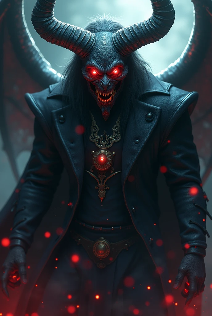 Evil demon, fantasy, complicated, elegant, Highly detailed , trending on artstation, keen focus, dark lighting, Intricate detailing, Highly detailed, uhd, realisti, Horror movie style, Dynamic Composition, 8k, mysterious, light particles, with shining light, Mshiff, wallpaper art, masterpiece, anime