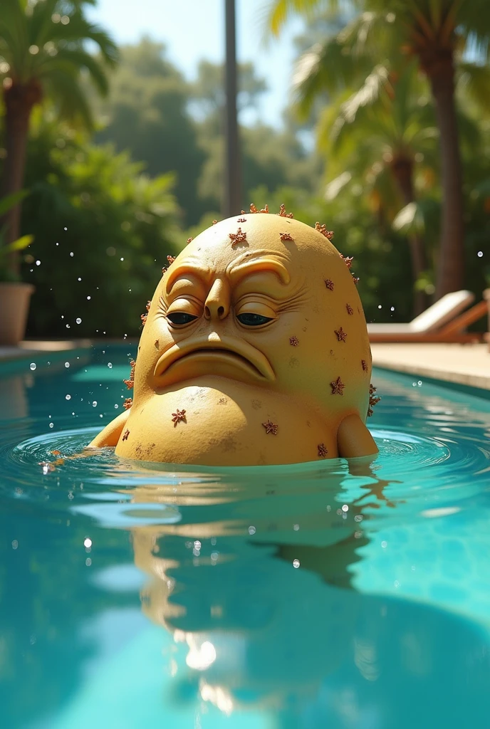 Pool floating potato whore