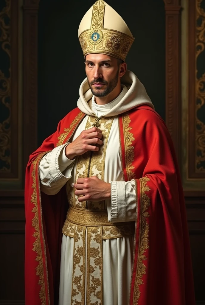 16th century Pope with modern clothes made by Nike, ultra realistic