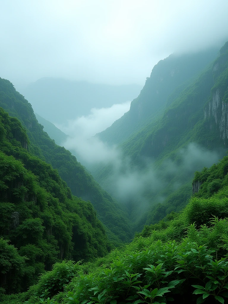 Discover the mystical allure of foggy monsoon mornings in the mountains, with every shade of green and misty detail perfectly defined in Ultra HD.