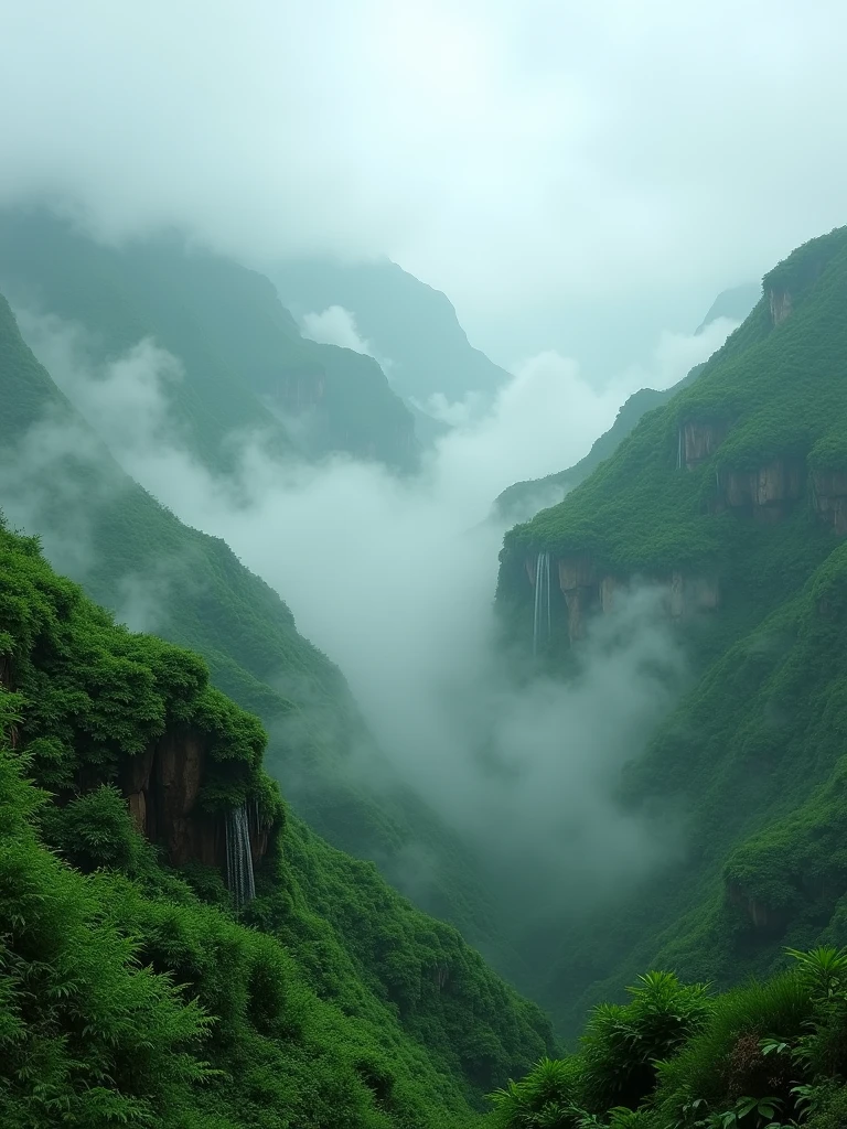 Discover the mystical allure of foggy monsoon mornings in the mountains, with every shade of green and misty detail perfectly defined in Ultra HD.