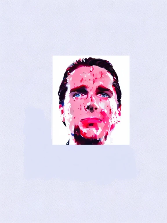 angry man with blood on his face and white background, in American Psycho, Patrick Bateman), American Psycho, Patrick Bateman, psychopath face, in American Psycho ( 1 9 9 9 ), in American Psycho (1999), jerma985, play 9 8 5, looks like Jerma985, brutal clean and bloody face,,T-shirt design,white background,vector, sticker art,white t-shirt design,Christian bale.