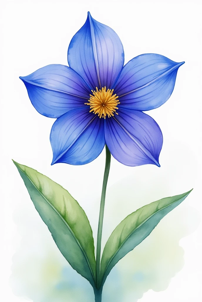 Chilean azullillo flower, watercolor