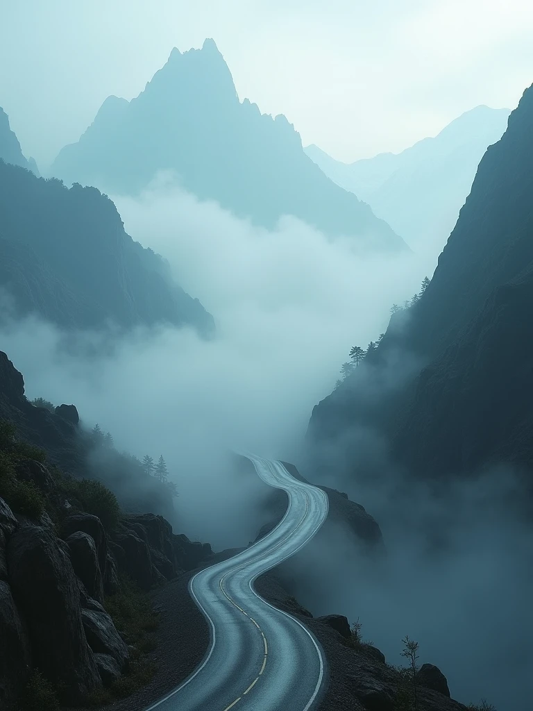 Navigate through the mysterious, fog-covered mountain roads, captured in breathtaking Ultra HD detail.