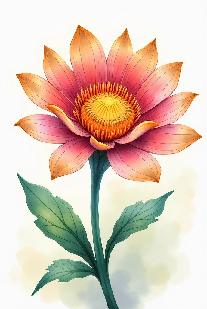 Azullillo Chilean flower with circles around colors, watercolor