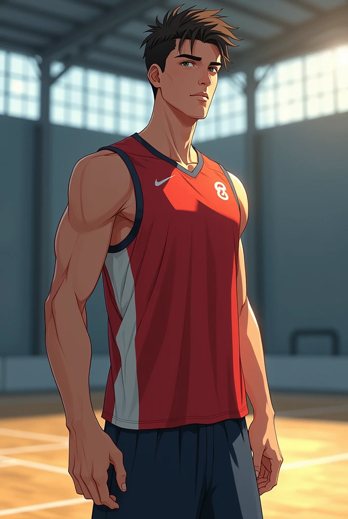Young man of 17 measures one meter ninety, he weighed eighty-seven kilos, and he had muscles that did not go unnoticed, and that helped him excel in handball. But still being slim, with light skin and a mischievous aura As for her face, You can say that it wasn't ugly at all., rather graceful and with noble features and gaze, but his great defect was enormous shyness,