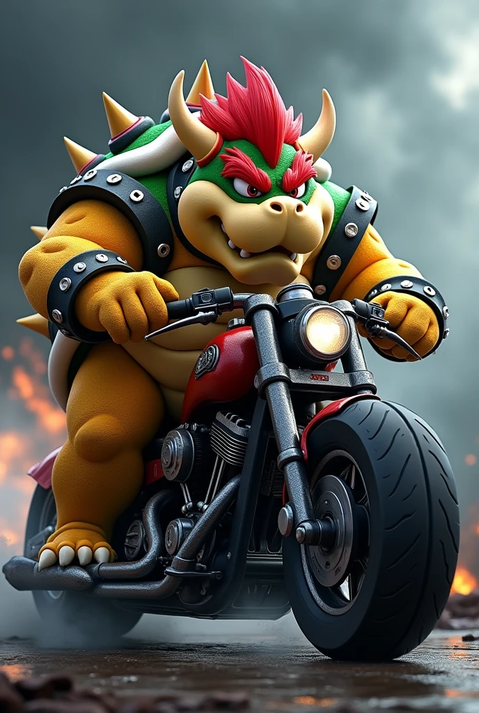 BOWSER ON THE MOTORCYCLE