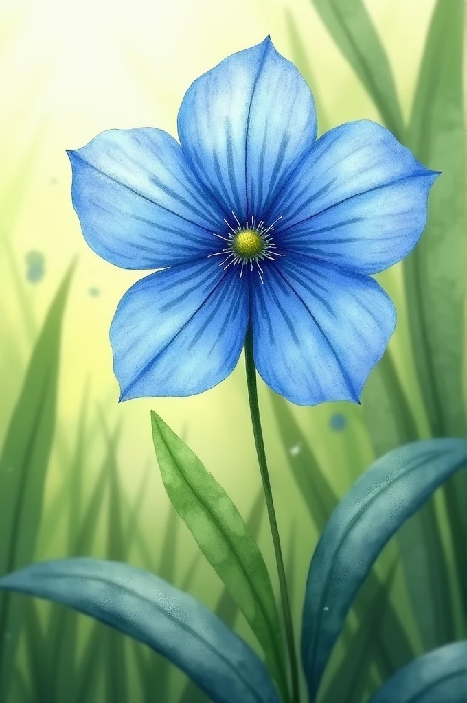 Chilean Bluebird Flower, watercolor