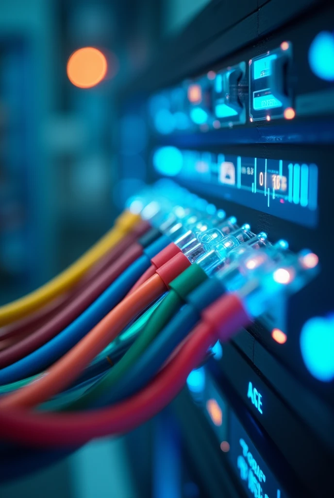 image depicting data collection in the healthcare field through colorful data cables.