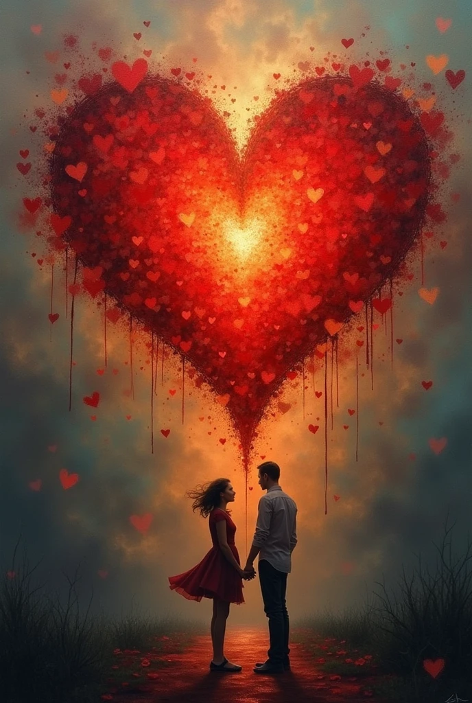 Love leaving the heart of one person and entering the heart of another who is sad