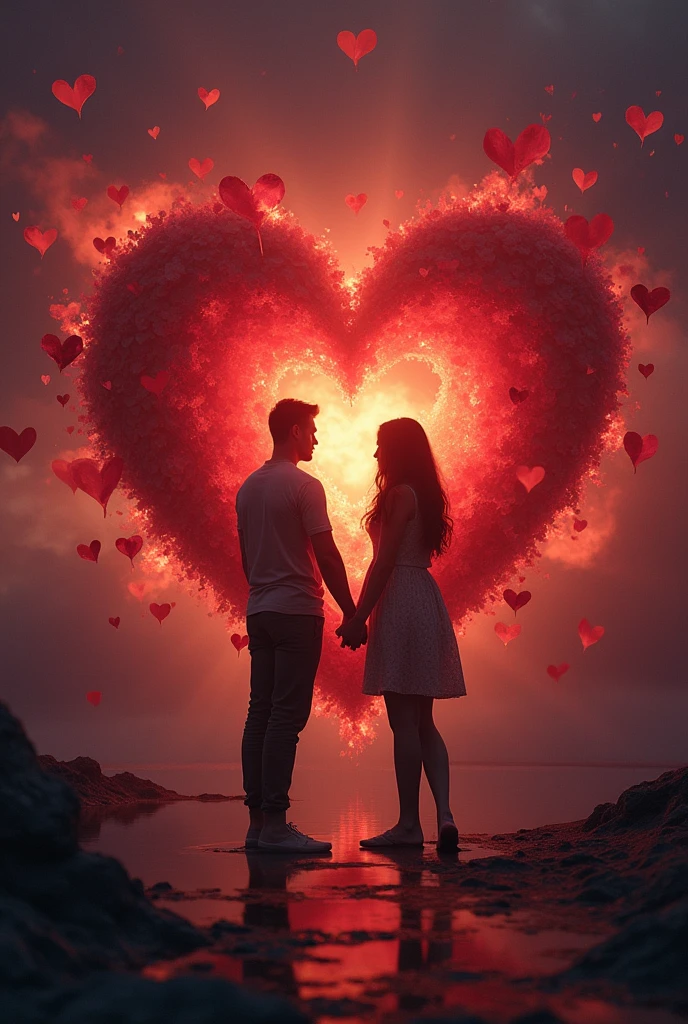 Love leaving the heart of one person and entering the heart of another who is sad