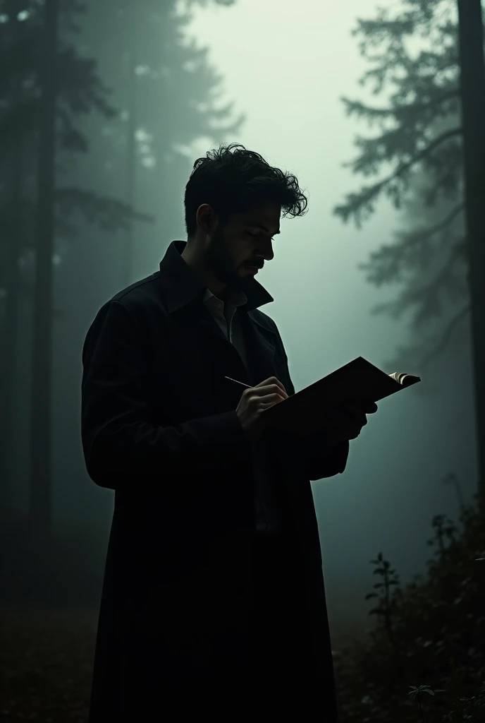 Writer in silhouette as a men