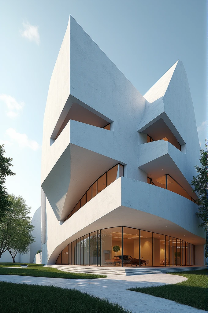 Building with beautiful and semi-parallelepiped shapes