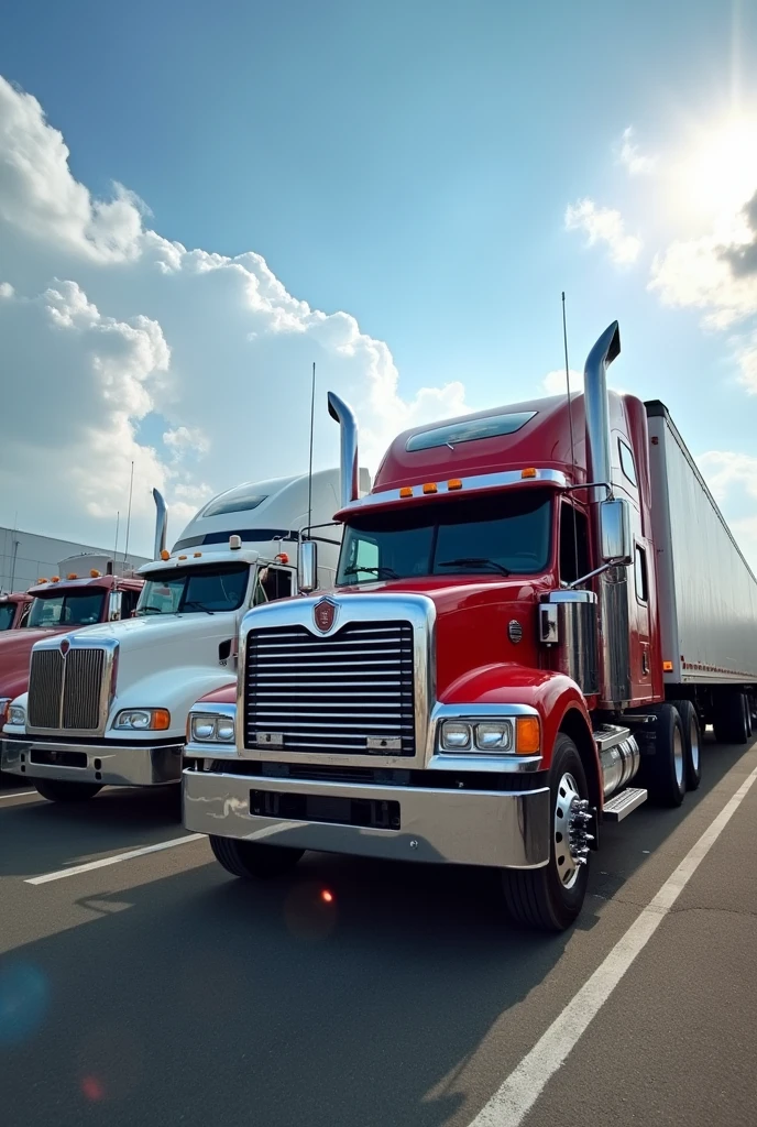 fleet of profiled trucks