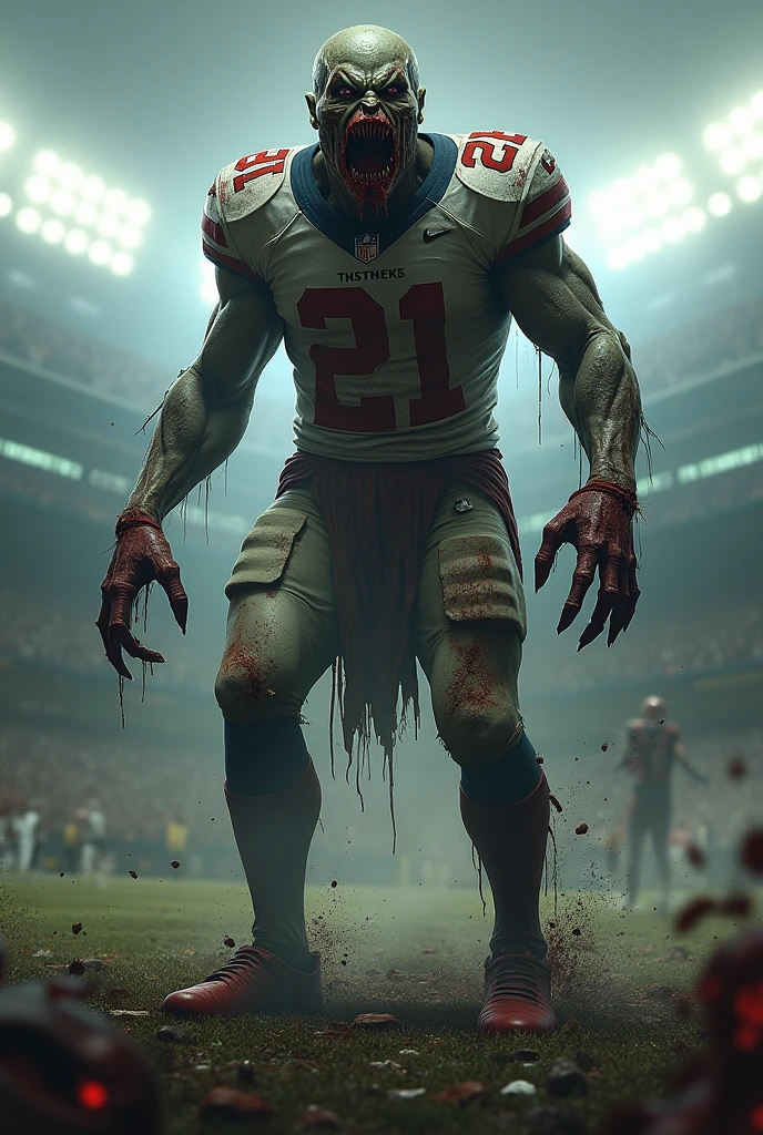 An NFL wide receiver zombie
