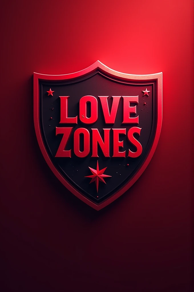 Shield of a football team called "love zones" com tons de vermelho