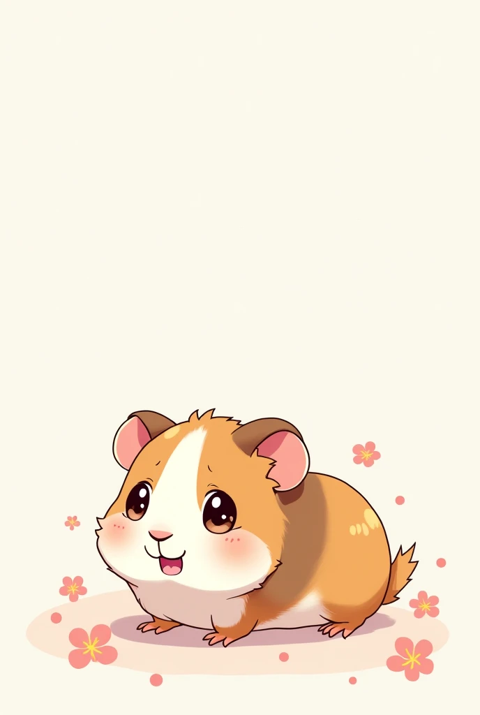 Illustrated anime style guinea pig