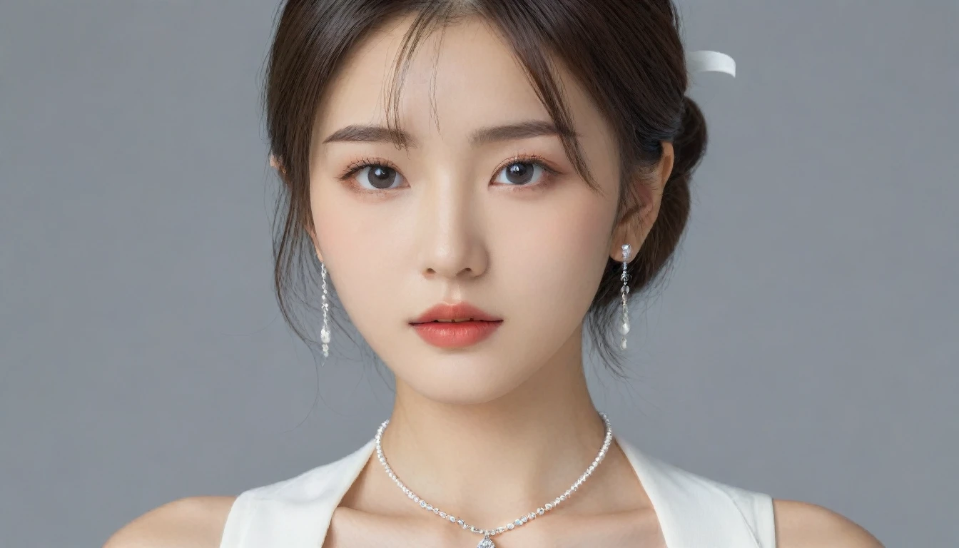 8k, Ultra-high resolution, Highest quality, masterpiece, 三分割法によるphotograph,Surreal, photograph, 1 Girl, (:1.3), pretty girl, Cute Face, 細部までBeautiful Eyes, 細かくdetailedに,masterpiece,One Girl:1.2,Japan Female Teachers,cowboy shot,Serious expression,Black Hair,Bowl cut,Super Beautiful Girl 4,((1 girl:1.4)),Shine, Natural skin texture、(Stylish clothes:1.4)、(The highest rank of ceremonial attire:1.4)、Formal wear,Attractive girl、16 years oldmale body:1.4)、(女の子のポートレートphotograph:1.4Photorealistic images:1.4),Fantasy art,(Beautiful Face:1.4),Beautiful and attractive eyes、Beautiful Eyes、(Tight waist:1.4)、(9 Beautiful girls with perfect body proportions:1.4),Red lips,(choker:1.4、necklace:1.4、Earrings:1.4),Looking at the audience,(((Ideal body type))),A-cup small breasts :2,、Portraiture:2、Perfect Anatomy、鮮明なdetailed、detailed,Fashion magazine cover,Thin lips,Gray background ,完璧でBeautiful Face ,完璧でCute Face, Skin with attention to detail, Perfect limbs、Narrow waist,Looking at the audience,(((Ideal body type))),A cup small breasts :2,Portraiture:2,Perfect Anatomy,鮮明なdetailed,detailed,Surreal,Light and shadow,spotlight