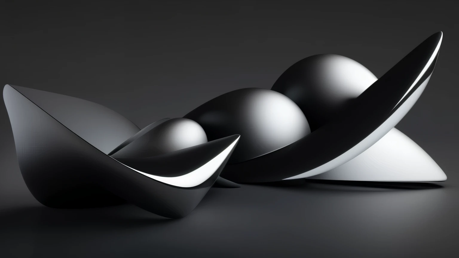 Abstract futuristic shape on black background, 3d render