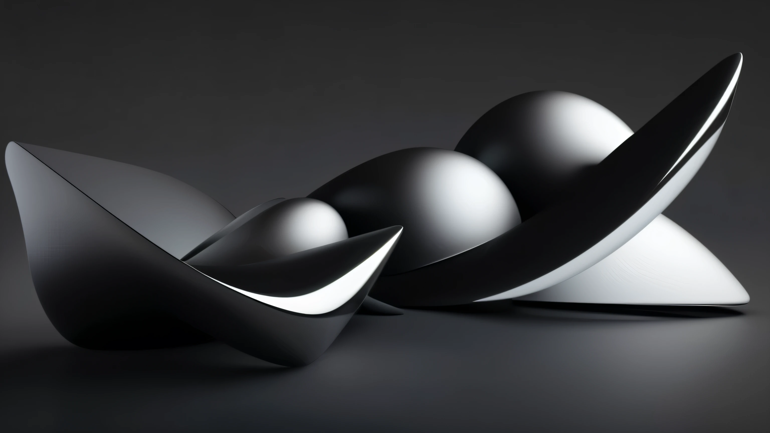 Abstract futuristic shape on black background, 3d render