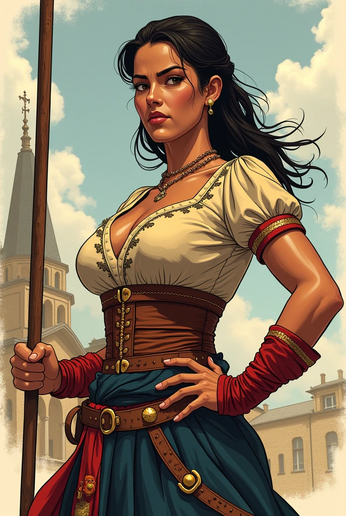 Manuela Sáenz becomes a heroine taking into account everything she did in Colombia Full body from head to toe using the 8-head canon More animated drawing
