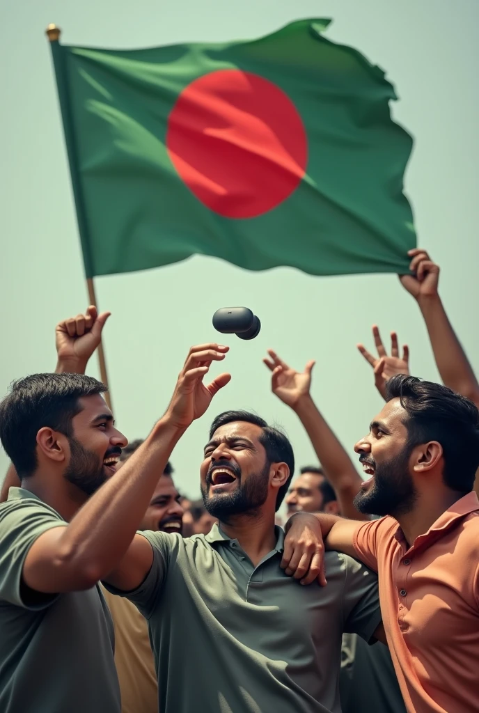 Many typical bengali tortured bloody shiny age boys flying in the black sky.
They hold upper part of bangladeshi flag.
But many monsters with long sharp nail hold their legs and forcing to bring them down