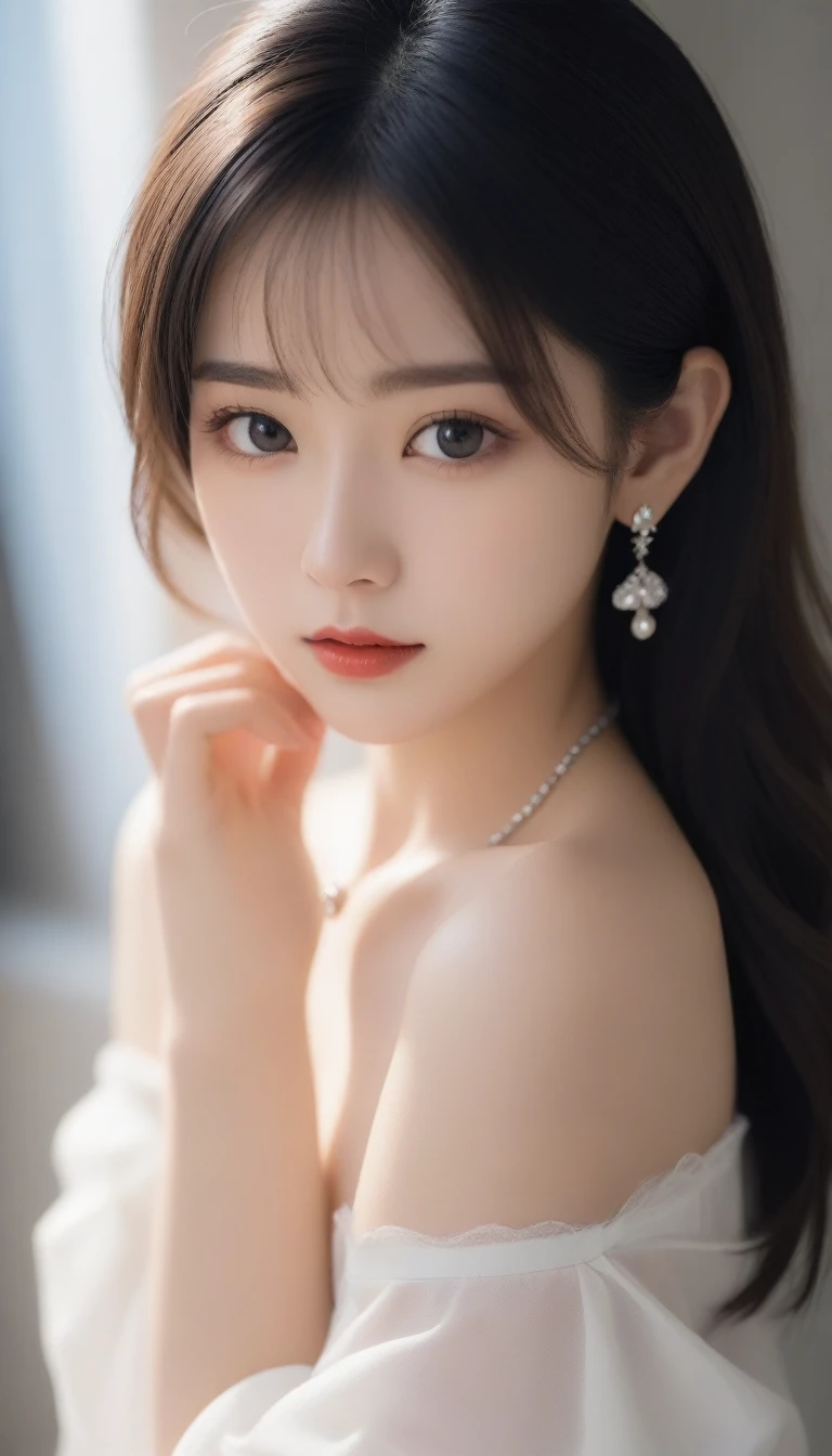 8k, Ultra-high resolution, Highest quality, masterpiece, 三分割法によるphotograph,Surreal, photograph, 1 Girl, (16 years old:1.3), pretty girl, Cute Face, 細部までBeautiful Eyes, 細かくdetailedに,masterpiece,One Girl:1.2,Japan Female Teachers,cowboy shot,Serious expression,Black Hair,long hair,shiny hair,Super Beautiful Girl 4,((1 girl:1.4)),Shine, Natural skin texture、(Stylish clothes:1.4),Pencil Skirt,(The highest rank of ceremonial attire:1.4)、Formal wear,Attractive girl、16 years old、(Perfect female body:1.4)、(女の子のポートレートphotograph:1.4)、(Photorealistic images:1.4),Fantasy art,(Beautiful Face:1.4),Beautiful and attractive eyes、Beautiful Eyes、(Tight waist:1.4)、(9 Beautiful girls with perfect body proportions:1.4),Red lips,(choker:1.4、necklace:1.4、Earrings:1.4),Looking at the audience,(((Ideal body type))),A-cup small breasts :2,、Portraiture:2、Perfect Anatomy、鮮明なdetailed、detailed,Fashion magazine cover,Thin lips,Gray background ,完璧でBeautiful Face ,完璧でCute Face, Skin with attention to detail, Perfect limbs、Narrow waist,Looking at the audience,(((Ideal body type))),A cup small breasts :2,Portraiture:2,Perfect Anatomy,鮮明なdetailed,detailed,Surreal,Light and shadow,backlighting