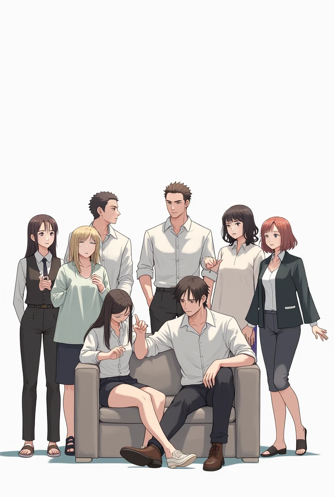 /imagine characters in various positions and expressions on a white background