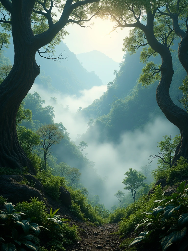 Experience the deep, mysterious fog as it weaves through the dense mountain jungle, captured in stunning Ultra HD detail.