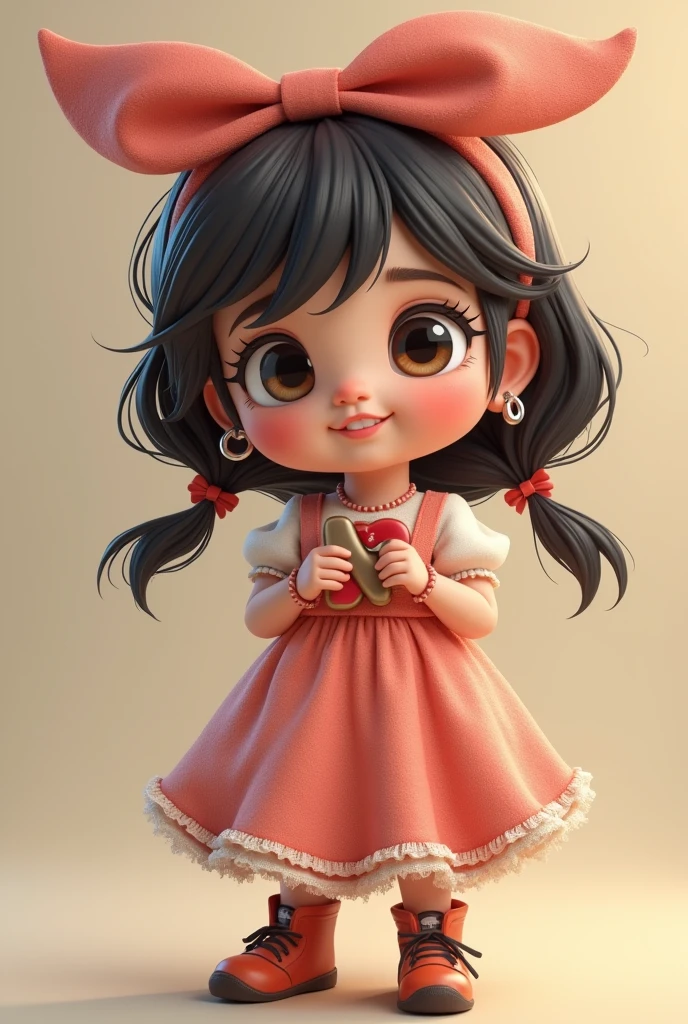 3d, girl, English letters in hand, cute
