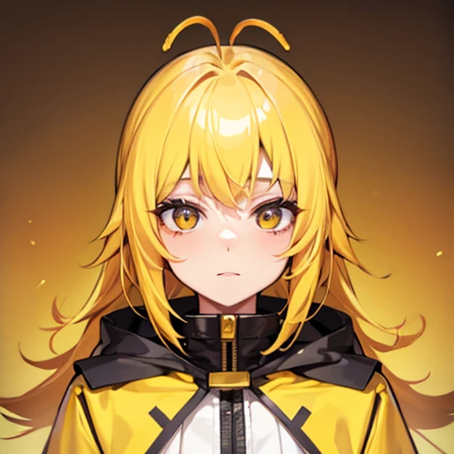 Girl with yellow cloak, Yellow hair, bee antennae 