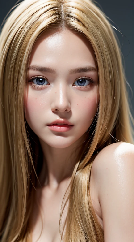 Caucasian model of , close-up, masterpiece, top quality, raw photo, photorealistic, face, incredibly ridiculous, beautiful girl, cute, detailed eyes, arranged hairstyle, depth of field, high resolution, ultra detail, fine detail, highly detailed, highly detailed eyes and face, sharp pupils, realistic pupils, sharp focus, cinematic lighting , cohesive hairstyle, Blonde, Clean clothing, Face closeup, Masterpiece, Realistic skin texture, Ultra detailed, Lustrous hair and skin