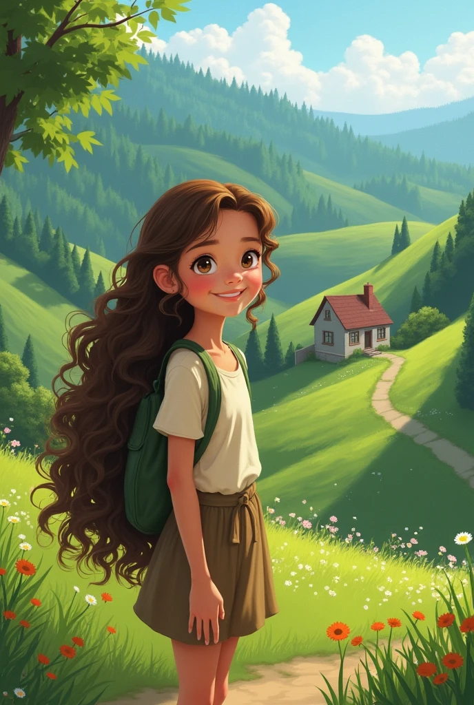 In a nearby village, a girl name jessica lived a humble life surrounded by rolling hills and dense forests
*jessica*
- Age: 12
- Personality: Curious, adventurous, brave, kind
- Appearance: Bright brown eyes, long curly brown hair, smiley face, slender build