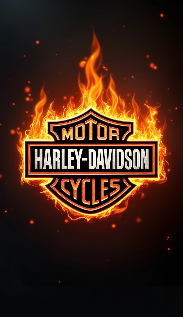 harley davison ultra-realistic fire brand logo