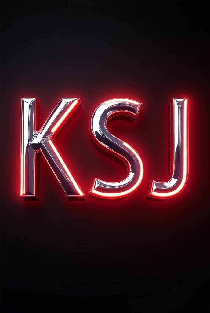 Full HD image with a text that says "KSJ.gang" and that the letters are shiny silver with a red neon outline