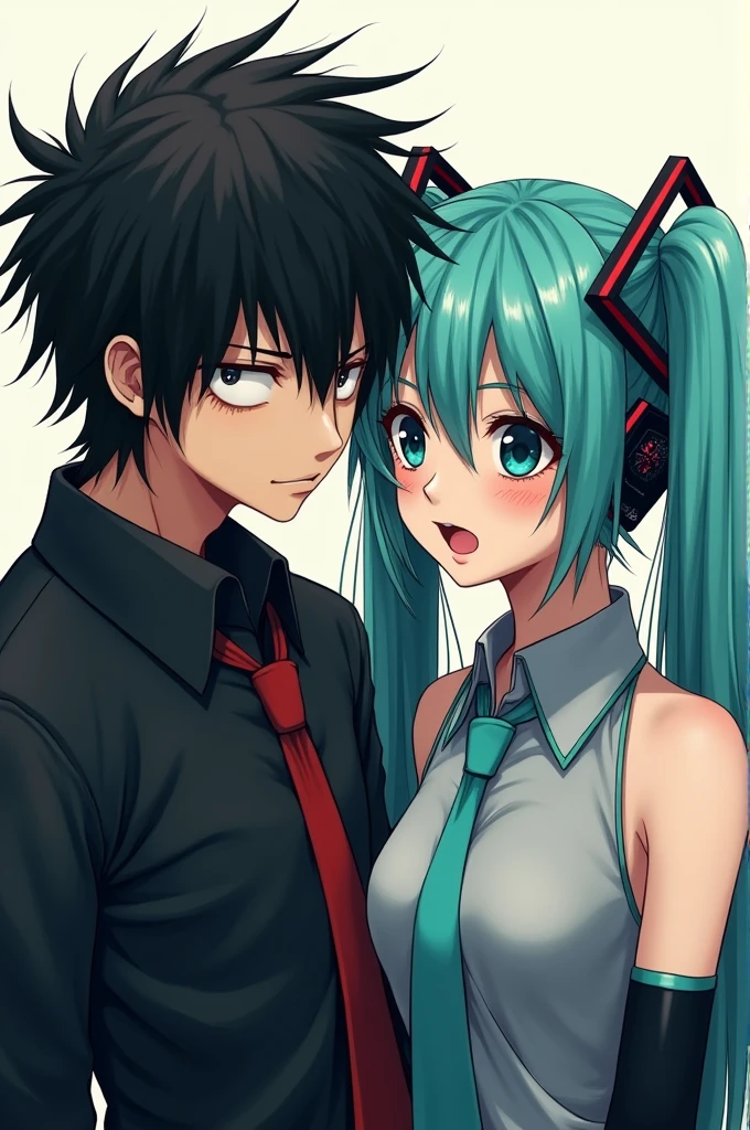 L from death note anime with Hatsune miku