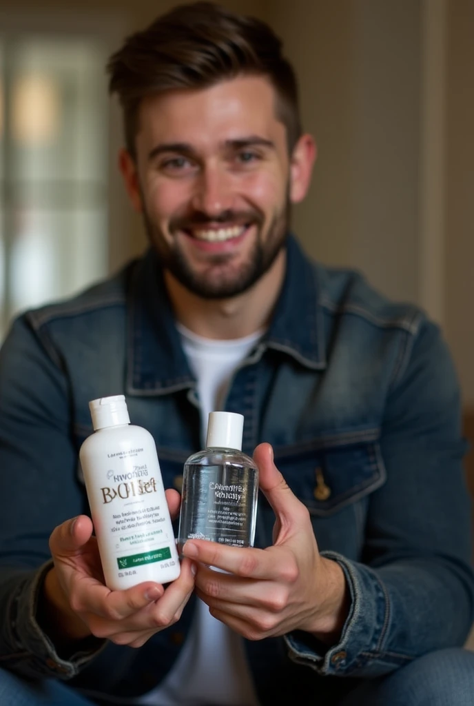 Guy promoting a product
