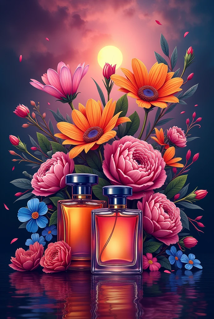 create a logo for Oboticário reseller store, fullcolor, with flowers, perfumes and flashy