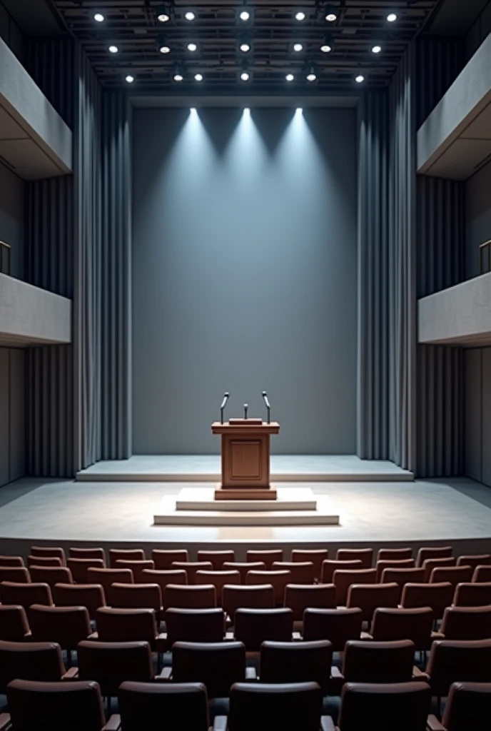 Empty press conference stage