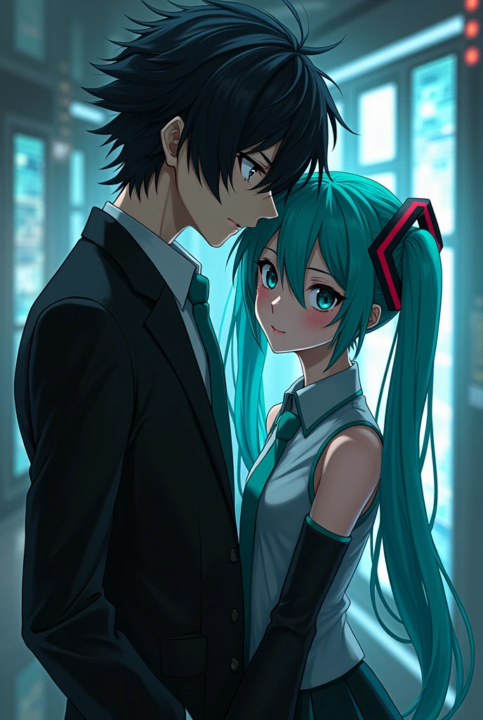 Ryuzaki from death note anime with Hatsune miku