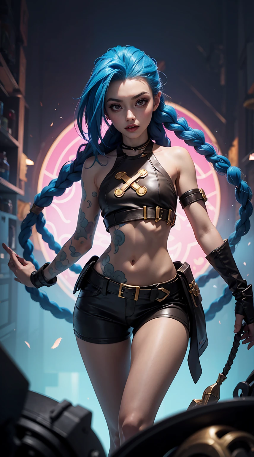 Jinx League of legends, Крупный план, голая