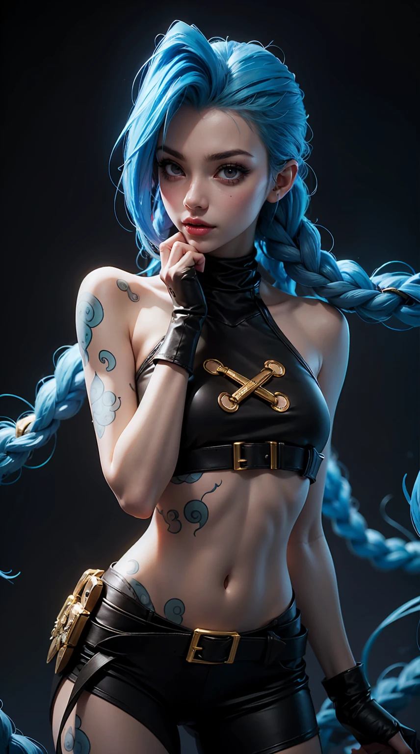 Jinx League of legends, Крупный план, голая