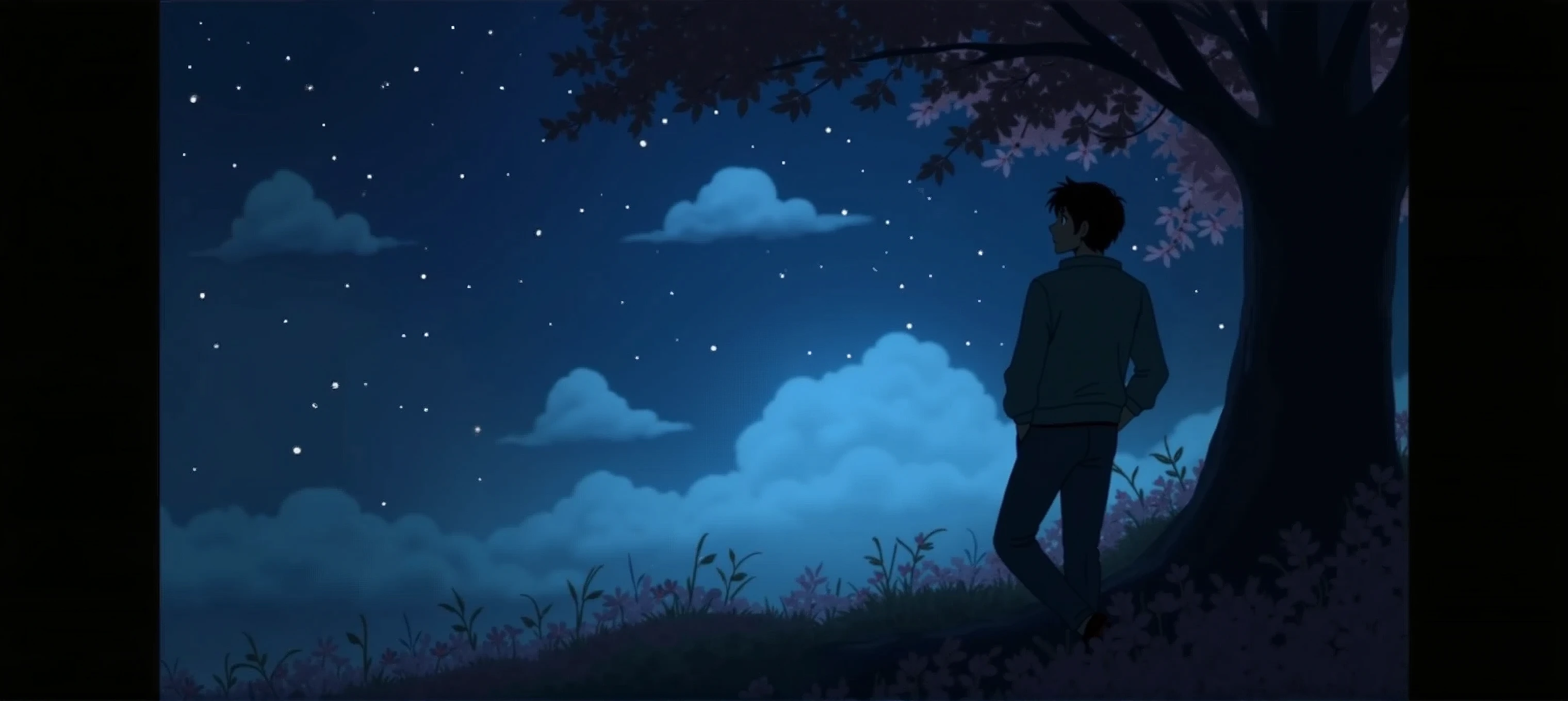 
[Core philosophy]A dreamlike picture、Energetic、Meticulous illustrations，Inspired by Hayao Miyazaki&#39;s style，Depicts a peaceful night scene。[Character Description]In the foreground，A man leaning against a peach tree，His presence adds a sense of tranquility and contemplation to the scene.。[environment/background]background是柔和的粉红色和紫色色调的惊人混合，Creates a surreal and captivating atmosphere，surrounded by twinkling stars。[Style and atmosphere]This illustration is executed with a high degree of artistic complexity，Evokes the whimsical and imaginative qualities of Hayao Miyazaki&#39;s signature anime style，It injected a dreamy and charming atmosphere into the scene。[The composition]Composition using vanishing point technique，Draw the viewer&#39;s gaze into the depth of the scene，and create a sense of depth and perspective。[Details and decoration]Delicate floral elements in the foreground add a touch of natural beauty，vivid、Highly saturated colors and attention to detail throughout the illustrations help to enhance their visual impact and immersive quality.。。【Technical specifications】Images are presented in 8K resolution，在RGB色彩空间中vivid、High contrast palette，The result is a breathtaking, high-fidelity visual experience