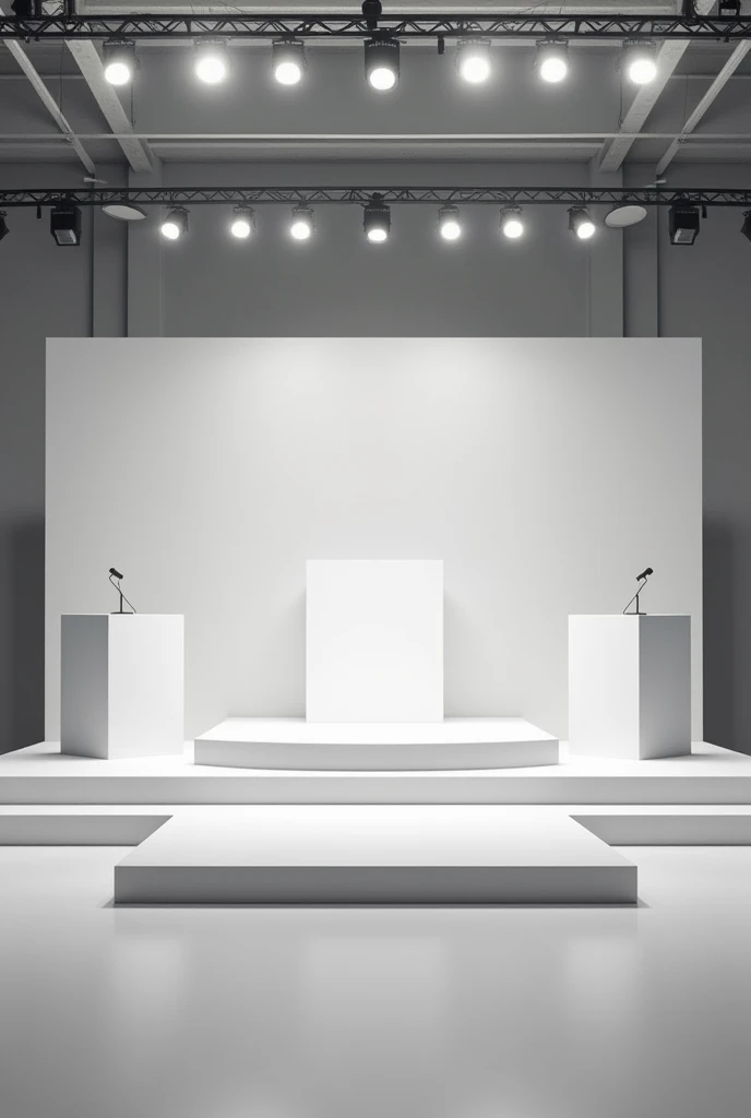 4 Empty press interview stages