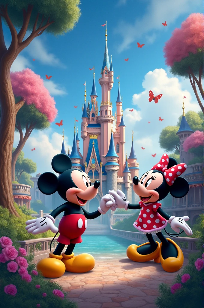 Background where Mickey Minnie and other Disney characters are for photomontage 