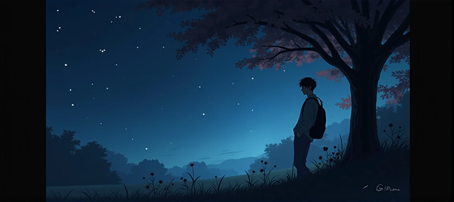
[Core philosophy]A dreamlike picture、Energetic、Meticulous illustrations，Inspired by Hayao Miyazaki&#39;s style，Depicts a peaceful night scene。[Character Description]In the foreground，A man leaning against a peach tree，His presence adds a sense of tranquility and contemplation to the scene.。[environment/background]The background is a striking mix of soft pink and purple tones，Creates a surreal and captivating atmosphere，surrounded by ling stars。[Style and atmosphere]This illustration is executed with a high degree of artistic complexity，Evokes the whimsical and imaginative qualities of Hayao Miyazaki&#39;s signature anime style，It injected a dreamy and charming atmosphere into the scene。[The composition]Composition using vanishing point technique，Draw the viewer&#39;s gaze into the depth of the scene，and create a sense of depth and perspective。[Details and decoration]Delicate floral elements in the foreground add a touch of natural beauty，vivid、Highly saturated colors and attention to detail throughout the illustrations help to enhance their visual impact and immersive quality.。。【Technical specifications】Images are presented in 8K resolution，vivid in RGB color space、High contrast palette，The result is a breathtaking, high-fidelity visual experience